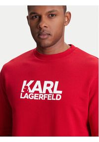 Karl Lagerfeld - KARL LAGERFELD Bluza 705091 553917 Czerwony Regular Fit. Typ kołnierza: dekolt w karo. Kolor: czerwony. Materiał: bawełna