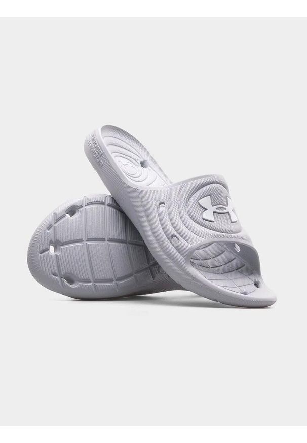 Klapki sportowe basenowe męskie Under Armour UA Locker IV. Kolor: szary. Materiał: syntetyk, materiał. Styl: sportowy. Sport: pływanie