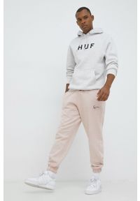 Karl Kani spodnie dresowe bawełniane kolor różowy gładkie. Stan: podwyższony. Kolor: różowy. Materiał: bawełna, dresówka. Wzór: gładki #4