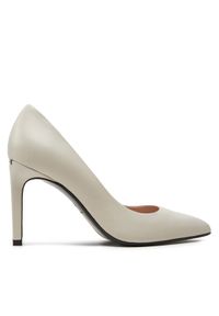 Calvin Klein Szpilki Heel Pump 90 Lth HW0HW02110 Écru. Materiał: skóra. Obcas: na szpilce