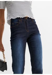 bonprix - Dżinsy ze stretchem, straight, mid waist. Stan: podwyższony. Kolor: niebieski. Styl: klasyczny #3