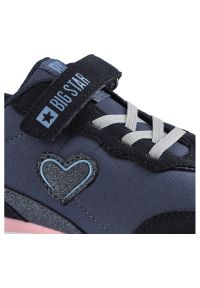 Big-Star - Granatowe Sneakersy Big Star Dziecięce Lekkie Buty. Zapięcie: rzepy. Kolor: niebieski. Materiał: skóra ekologiczna, materiał. Szerokość cholewki: normalna. Wzór: aplikacja. Sport: turystyka piesza #6