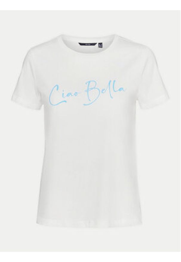 Vero Moda T-Shirt Odessa 10308688 Biały Regular Fit. Kolor: biały. Materiał: bawełna