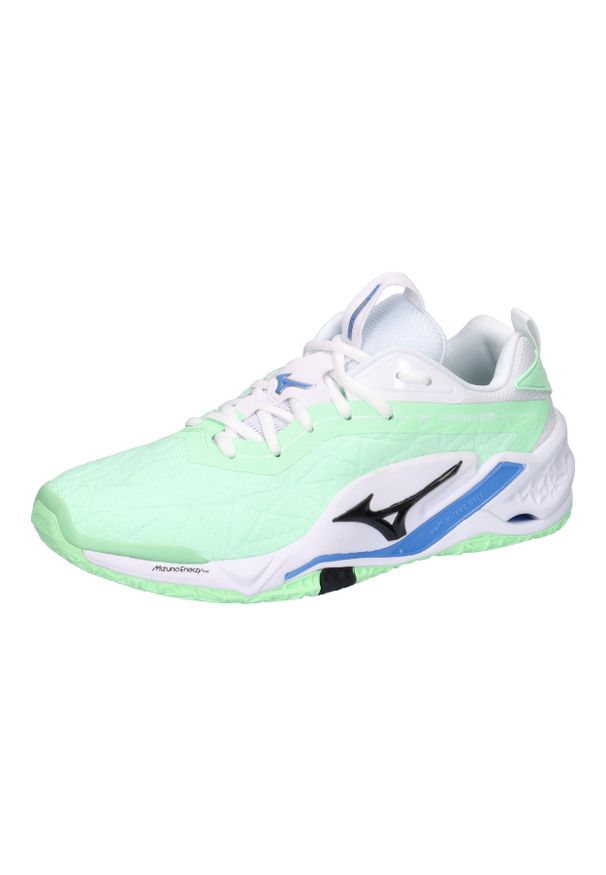 Buty halowe Mizuno Wave Stealth Neo. Kolor: zielony, biały, wielokolorowy. Materiał: syntetyk, materiał. Model: Mizuno Wave. Sport: piłka ręczna