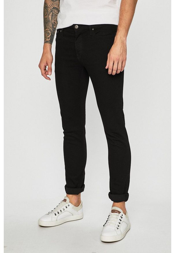 Jack & Jones Jeansy męskie. Kolor: czarny. Wzór: aplikacja