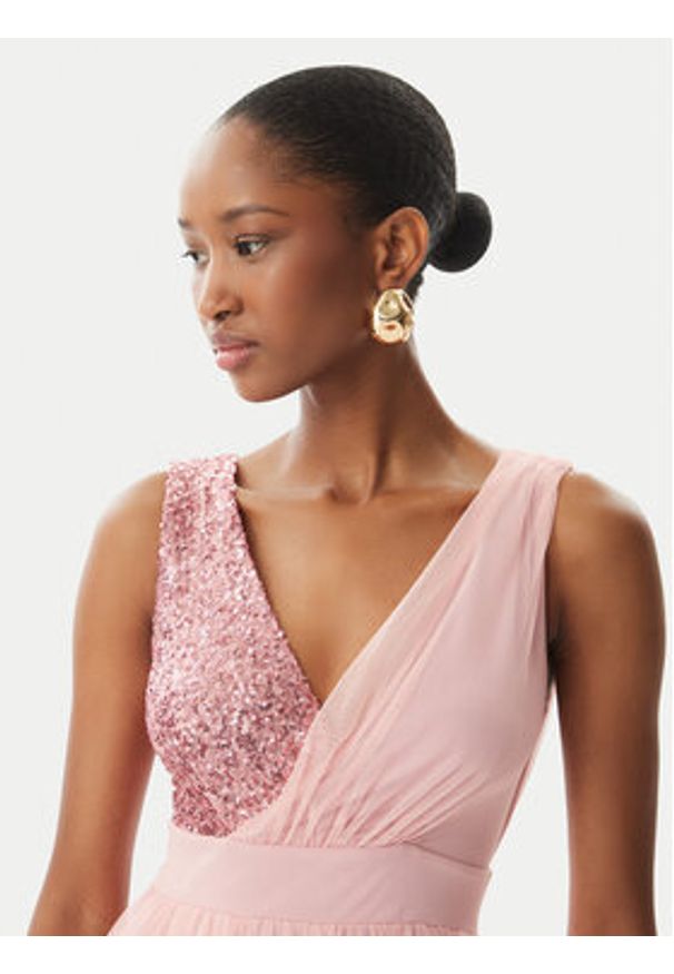 Rinascimento Sukienka wieczorowa CFC0123704003 Różowy Regular Fit. Kolor: różowy. Materiał: syntetyk. Styl: wizytowy