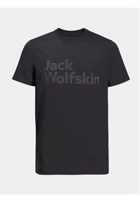 Jack Wolfskin T-Shirt Essential Logo T 1809591 Czarny Regular Fit. Kolor: czarny. Materiał: bawełna