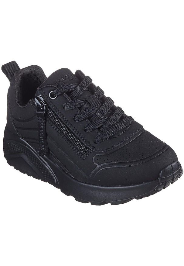 skechers - Adidasy Skechers Uno Lite - Easy Zip, Dzieci. Kolor: czarny. Materiał: materiał, syntetyk. Sport: turystyka piesza