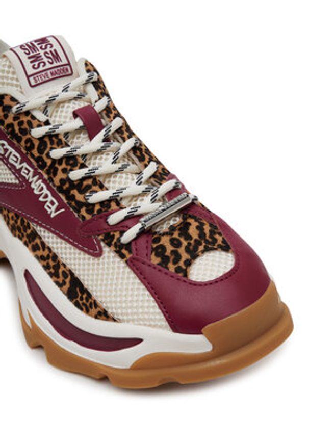 Steve Madden Sneakersy Zoomz-L SM11003503 Bordowy. Kolor: czerwony. Materiał: materiał