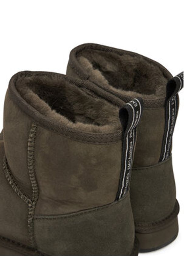 EMU Australia Śniegowce Sharky Mini W12434 Khaki. Kolor: brązowy. Materiał: zamsz, skóra