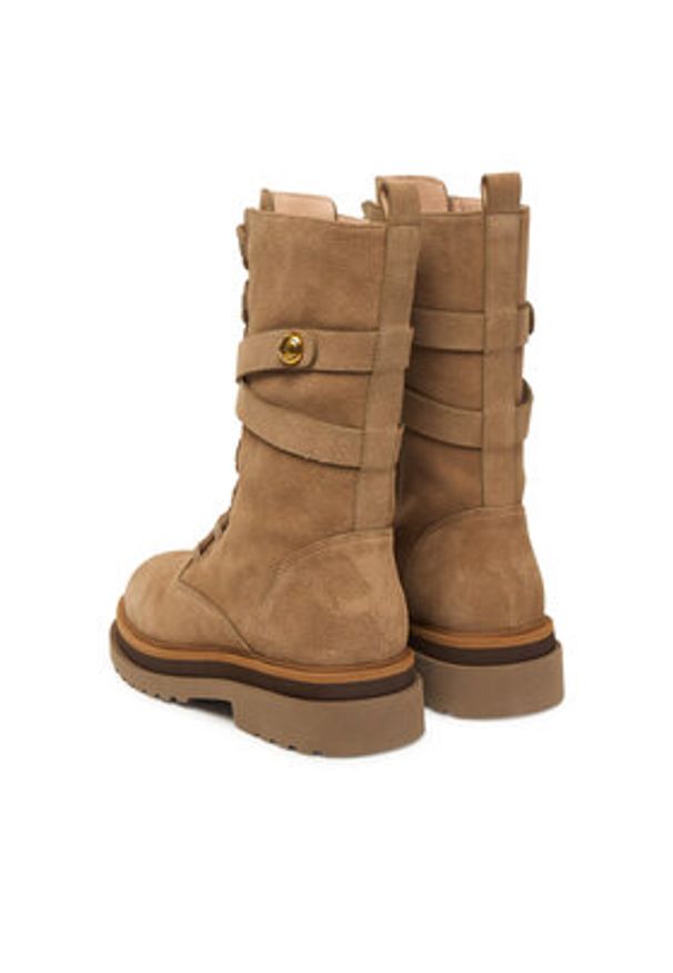 TwinSet - TWINSET Trzewiki 252TGT050 Brązowy. Kolor: brązowy. Materiał: zamsz, skóra