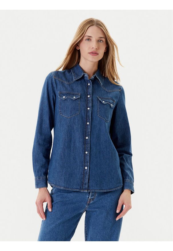 United Colors of Benetton - United Colors Of Benetton Koszula jeansowa 5RZKDQ06T Niebieski Regular Fit. Kolor: niebieski. Materiał: bawełna