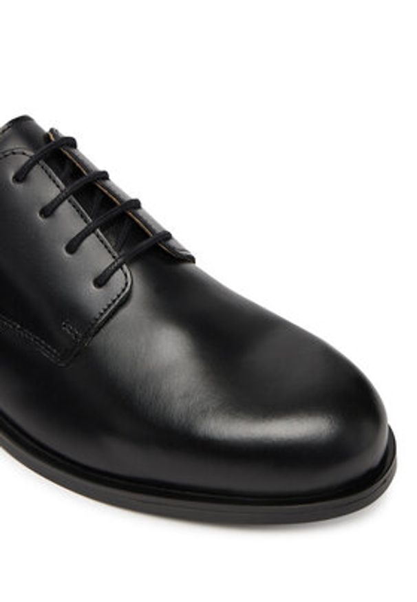 Calvin Klein Półbuty Ess Rubber Derby Lth HM0HM02056 Czarny. Kolor: czarny. Materiał: skóra