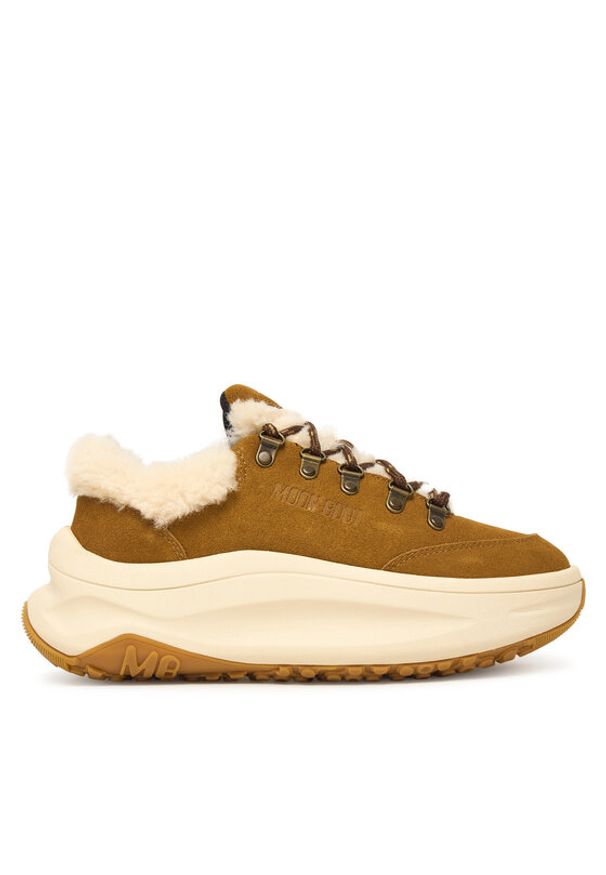 Moon Boot Sneakersy Moon247 City Shearling 80D2490040 Brązowy. Kolor: brązowy. Materiał: zamsz, skóra