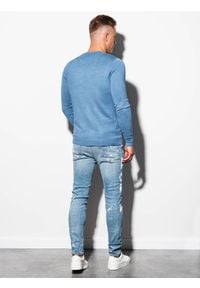 Ombre Clothing - Sweter męski E177 - błękitny - XXL. Kolor: niebieski. Materiał: wiskoza, nylon. Styl: klasyczny