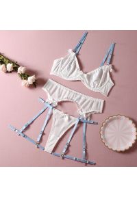 Intica - Komplet bielizny z miękkiego materiału z regulowanymi paskami Mirtha. Kolor: wielokolorowy. Materiał: materiał. Wzór: paski #1