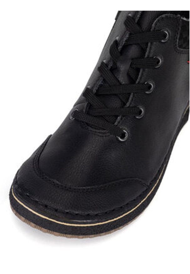 Rieker Trzewiki 50902-00 Czarny. Kolor: czarny. Materiał: skóra, syntetyk