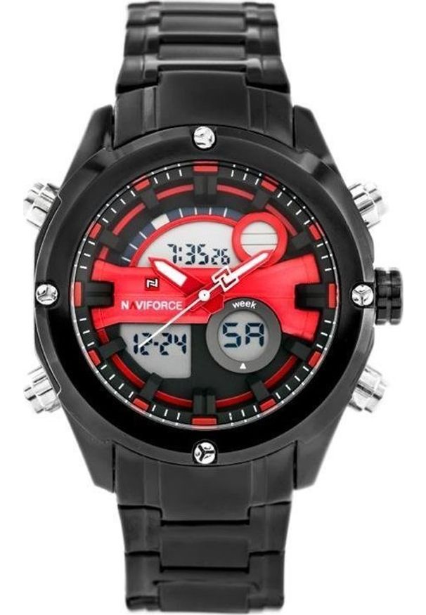 NoName - Zegarek ZEGAREK MĘSKI NAVIFORCE GLOCK (zn039c) - black/red