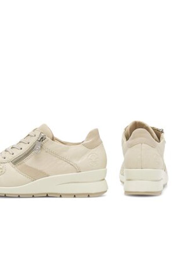 Rieker Sneakersy L4821-60 Écru. Materiał: skóra