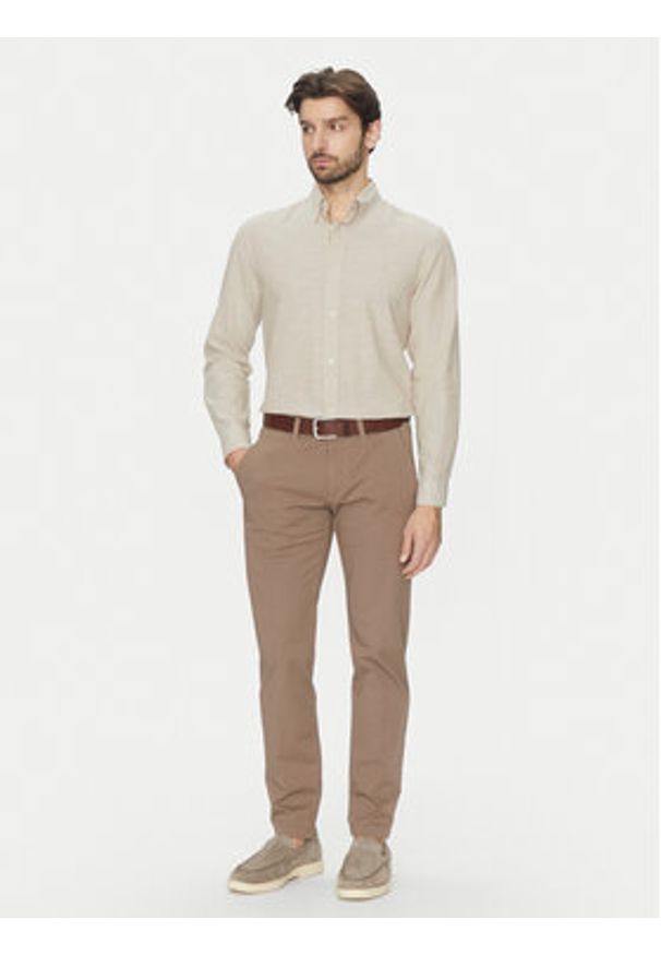 Jack & Jones - Jack&Jones Koszula Summer 12274599 Beżowy Regular Fit. Kolor: beżowy. Materiał: bawełna