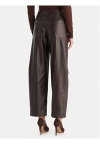 ACCESS FASHION Spodnie z imitacji skóry 54-5132-188 Brązowy Regular Fit. Kolor: brązowy. Materiał: skóra #4