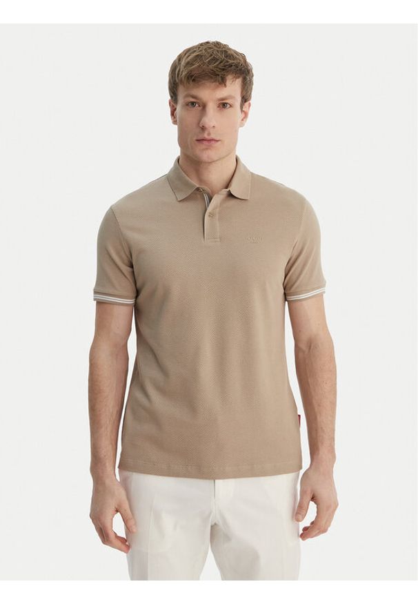 JOOP! Jeans Polo 15 JJJ-17Amare 30046012 Beżowy Modern Fit. Typ kołnierza: polo. Kolor: beżowy. Materiał: bawełna