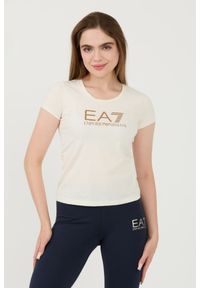 EA7 Emporio Armani - EA7 Beżowy t-shirt. Kolor: różowy #1