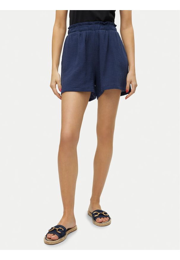 Vero Moda Szorty materiałowe Natali 10279687 Niebieski Baggy Fit. Kolor: niebieski. Materiał: bawełna