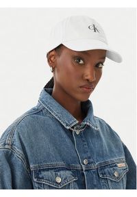 Calvin Klein Czapka z daszkiem Monologo Printed Baseball Cap LV04K5027G Biały. Kolor: biały. Materiał: bawełna #4
