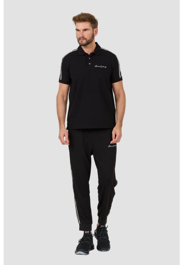 Armani Exchange - ARMANI EXCHANGE Czarne męskie spodnie dresowe, Rozmiar M. Kolor: czarny. Materiał: dresówka