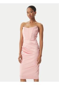 Rinascimento Sukienka koktajlowa CFC0123676003 Różowy Regular Fit. Kolor: różowy. Materiał: syntetyk. Styl: wizytowy #1