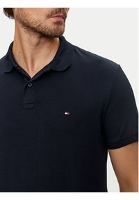 TOMMY HILFIGER - Tommy Hilfiger Polo Essential MW0MW35585 Granatowy Regular Fit. Typ kołnierza: polo. Kolor: niebieski. Materiał: bawełna #4