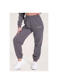 GYM GLAMOUR - Spodnie fitness damskie Gym Glamour dresowe. Kolor: szary. Materiał: dresówka. Sport: fitness