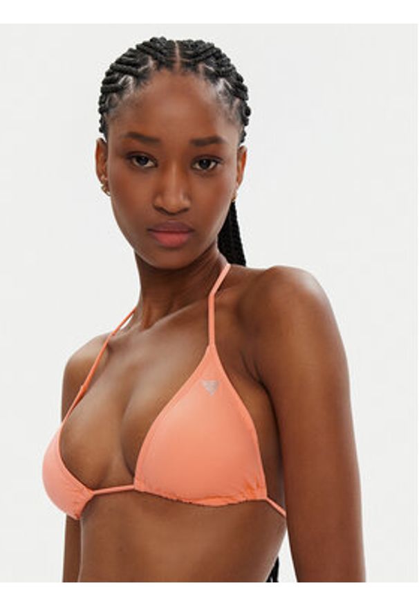 Guess Góra od bikini E4GJ00 LY00K Pomarańczowy Regular Fit. Kolor: pomarańczowy. Materiał: syntetyk