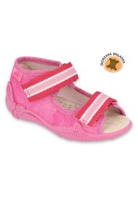 Befado obuwie dziecięce 342P036 różowe. Kolor: różowy. Materiał: tkanina, bawełna