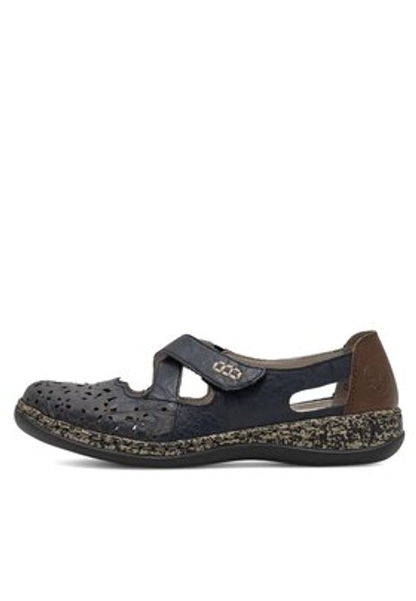 Rieker Półbuty 463H4-14 Granatowy. Kolor: niebieski. Materiał: skóra