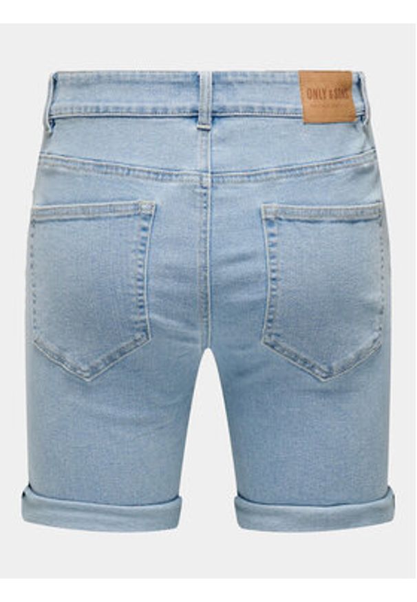 Only & Sons Szorty jeansowe Ply 22029038 Niebieski Regular Fit. Kolor: niebieski. Materiał: syntetyk, bawełna