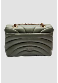 Pinko - PINKO Zielona kopertówka Love Puff Mini CL. Kolor: zielony. Materiał: skórzane. Styl: wizytowy, casual, elegancki #5