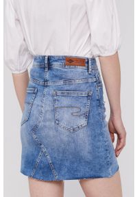 Lee Cooper Spódnica jeansowa mini prosta. Okazja: na co dzień. Kolor: niebieski. Materiał: jeans. Styl: casual