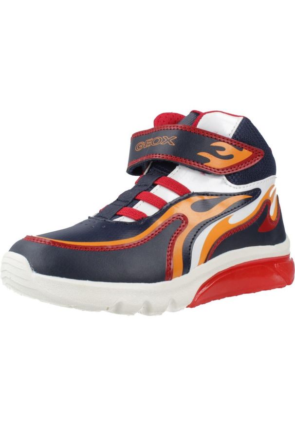 Geox - Buty GEOX J CIBERDRON BOY Niebieski. Kolor: czerwony, niebieski, wielokolorowy. Materiał: syntetyk, tkanina. Sport: turystyka piesza