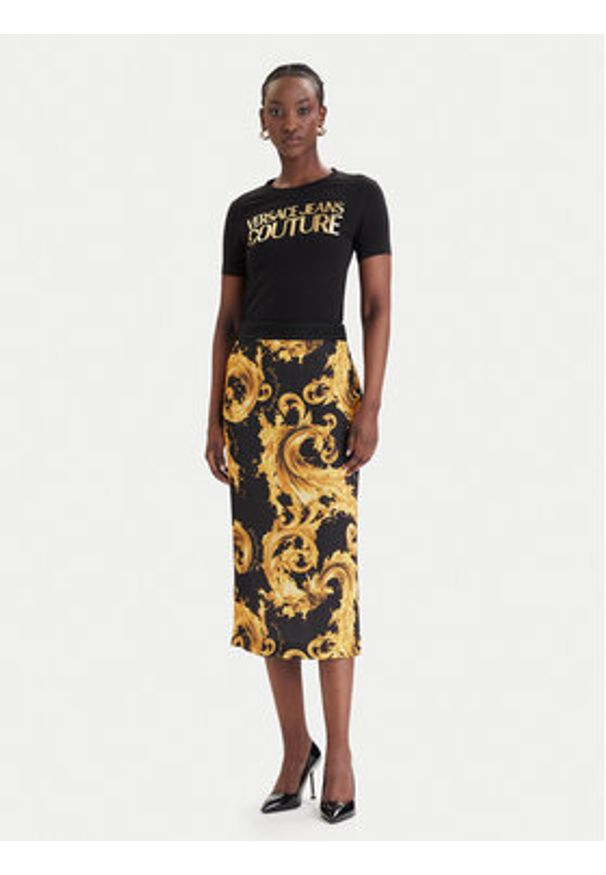Versace Jeans Couture Spódnica ołówkowa 80HAE806 NS820 Czarny Slim Fit. Kolor: czarny. Materiał: syntetyk