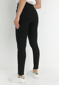 Born2be - Czarne Legginsy Amiata. Kolor: czarny. Materiał: dzianina. Długość: długie. Wzór: gładki #6