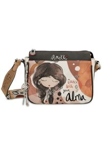 Pomarańczowa Damska Listonoszka Na Ramię Anekke Z Laleczką. Kolor: pomarańczowy. Wzór: aplikacja. Materiał: zdobione. Styl: casual, boho. Rodzaj torebki: na ramię #2