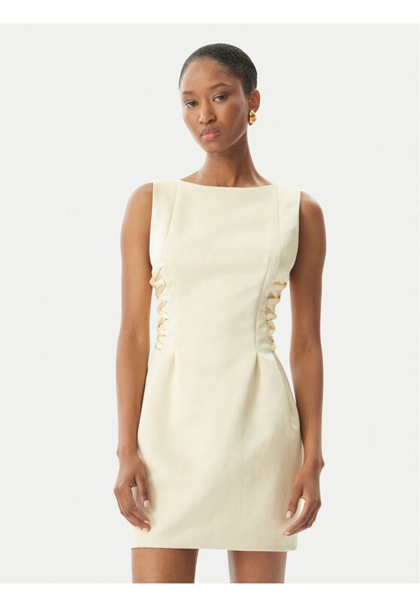 Elisabetta Franchi Sukienka koktajlowa AB-772-51E2-DC7 Żółty Slim Fit. Kolor: żółty. Materiał: syntetyk. Styl: wizytowy