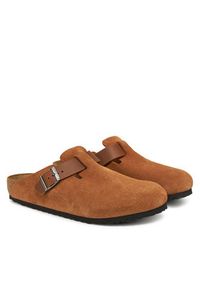 Birkenstock Klapki 1029185 Brązowy. Kolor: brązowy. Materiał: skóra, zamsz