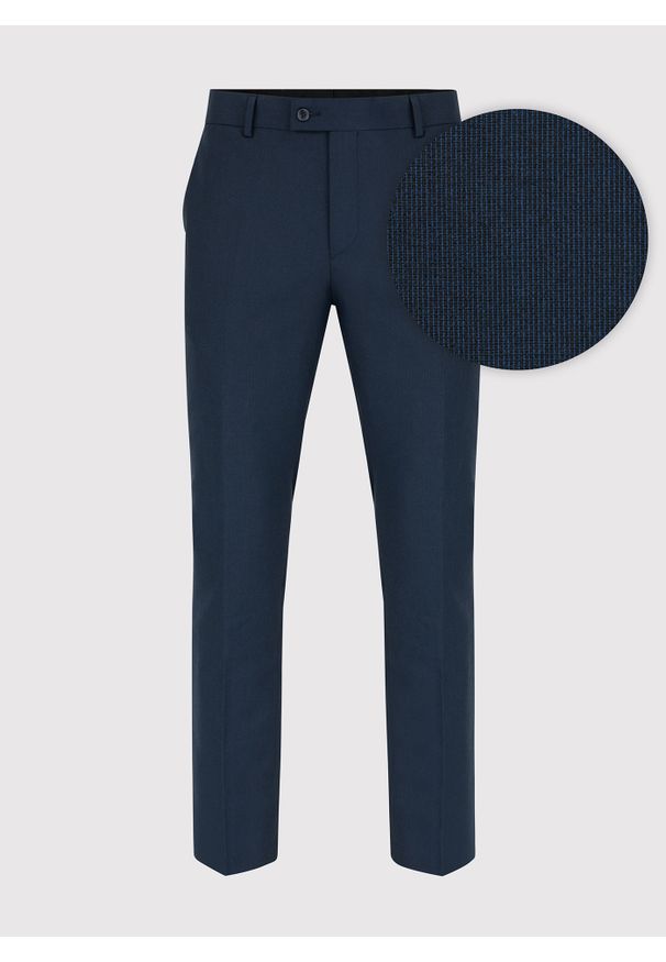 Pako Lorente - PAKO LORENTE – Granatowe spodnie garniturowe. Kolor: niebieski. Materiał: poliester, elastan, wiskoza