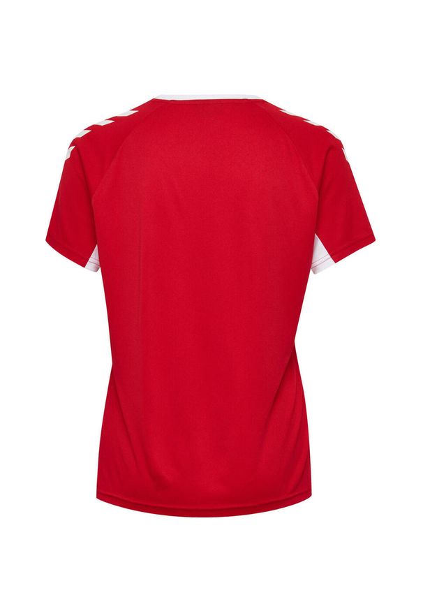 Koszulka sportowa z krótkim rękawem damska Hummel Core Team Jersey Woman S/S. Kolor: czerwony. Materiał: jersey. Długość rękawa: krótki rękaw. Długość: krótkie