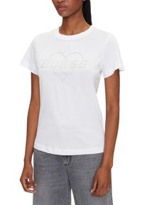 Guess - GUESS Biały damski t-shirt Narciso. Kolor: biały #5