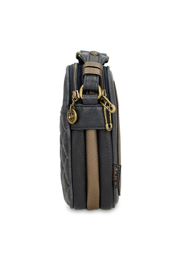 Torebka damska Anekke, mała z 3 komorami bogato zdobiona z regulowanym paskiem, brązowa, 41853-188. Kolor: brązowy. Wzór: aplikacja. Dodatki: z haftem. Materiał: zdobione. Styl: casual. Rodzaj torebki: na ramię