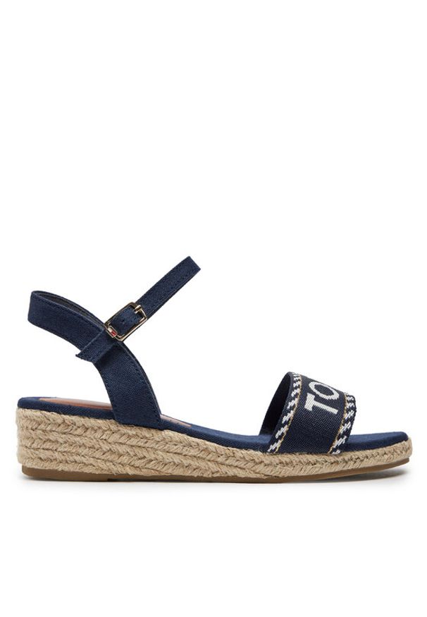 TOMMY HILFIGER - Tommy Hilfiger Espadryle Rope Wedge Sandal T3A7-33287-0890 Granatowy. Kolor: niebieski. Materiał: materiał